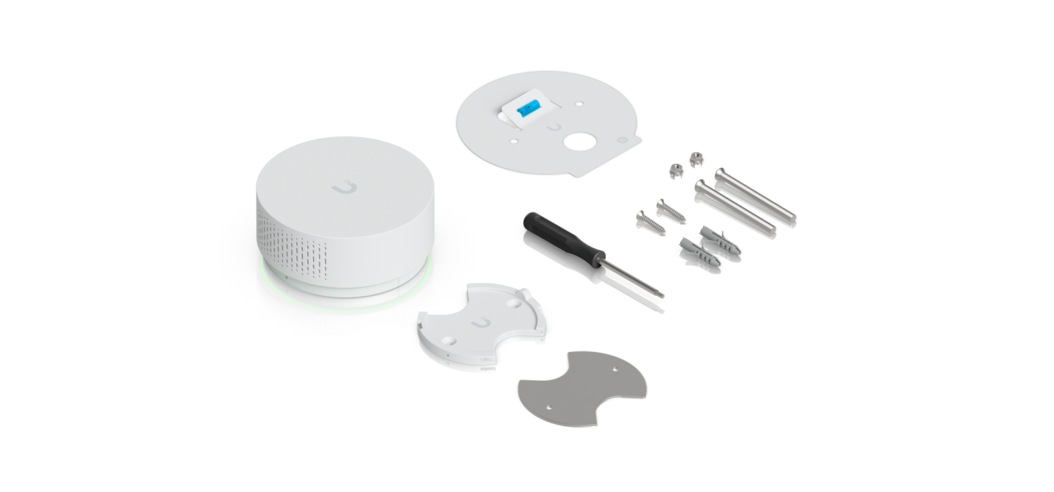 Ubiquiti UP-AirQuality in the box and mounting accessories