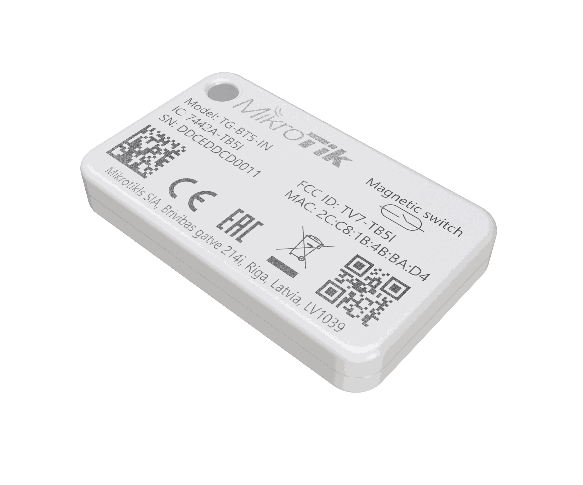 MikroTik TG-BT5-IN identification and magnetic-switch view