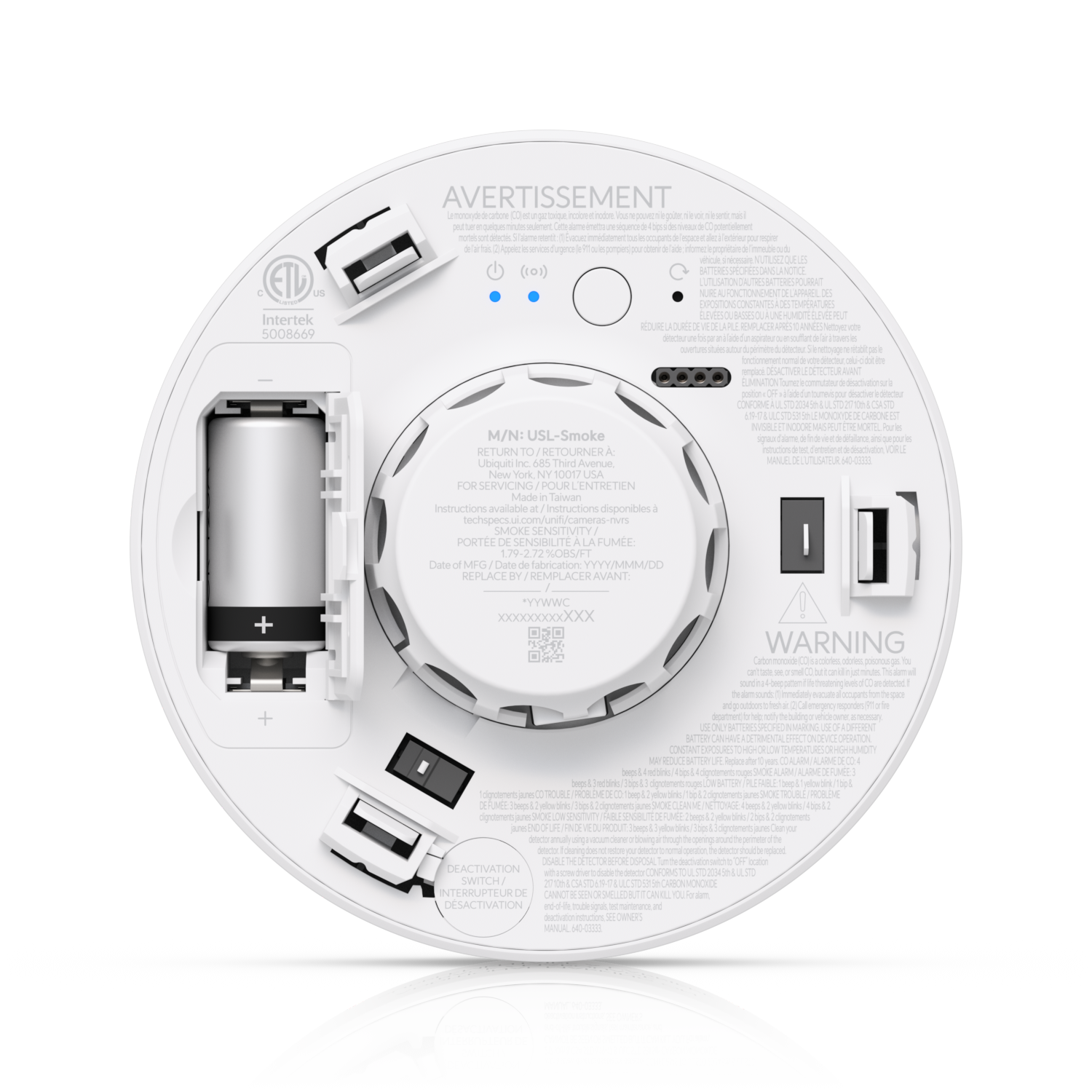 Ubiquiti USL-Smoke-US rear view and battery compartment