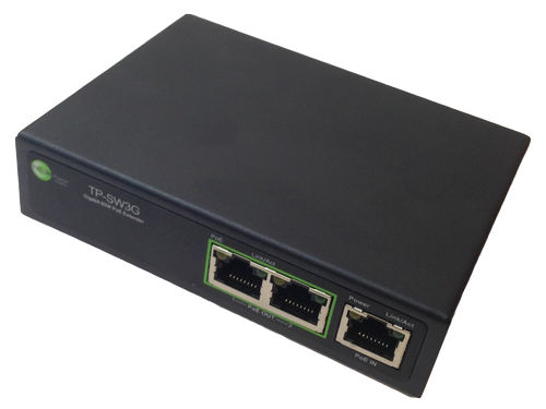 Tycon Power TP-SW3G 3 Port 60W Gigibit POE Switch/Extender IEEE802.3af/at