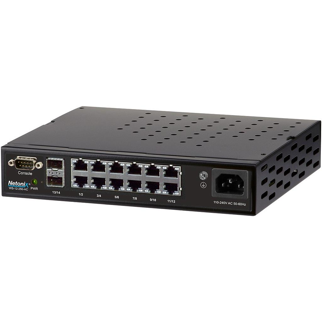 Netonix WS-12-250-AC 12-Port Managed POE Switch, AC 250Watt