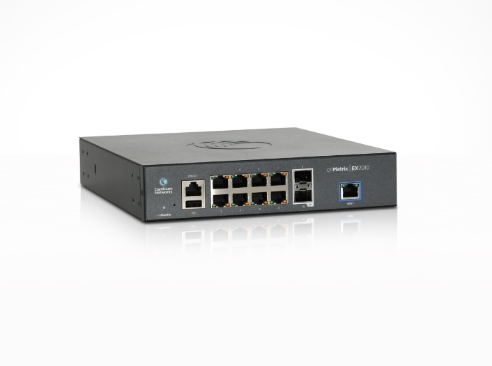 Cambium Networks MX-EX1010PxA-0 cnMatrix EX1010-P, Intelligent Ethernet PoE+ Switch, 8 1Gbps and 2 1Gbps SFP fiber ports - 5 Year Warranty