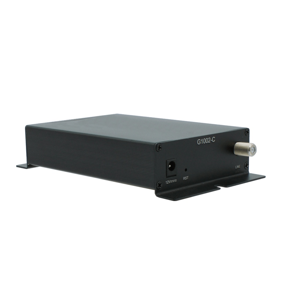 Positron G1002-C-AU G.hn COAX to Gigabit Ethernet  Bridge with 2 GE Ports, and 1  Coax Output (F-Type Connector)  for Set-top Box (STB). Supports  Trunk Mode (4,000+ VLANs). ACDC 12v Wall adapter included