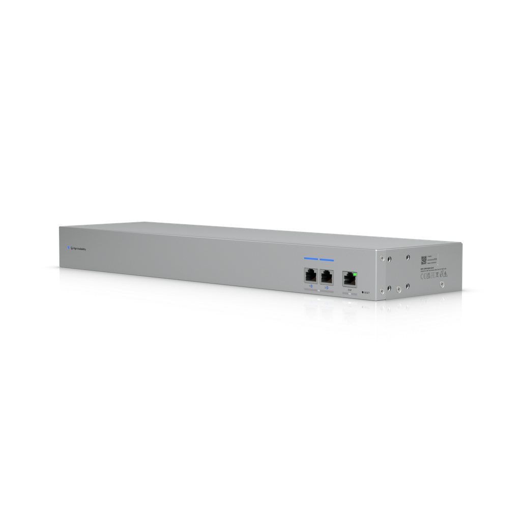 Ubiquiti USW-WAN-RJ45 UniFi 10GbE WAN Switch linking two Shadow Mode High Availability UniFi Gateways to a single ISP