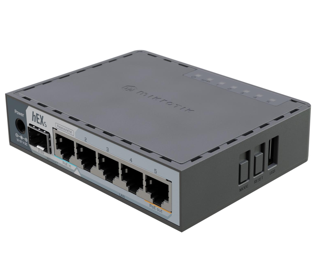 MikroTik E62iUGS-2axD5axT hAP ax S 2.5G Wifi 6 SFP 5xGb PoE L4