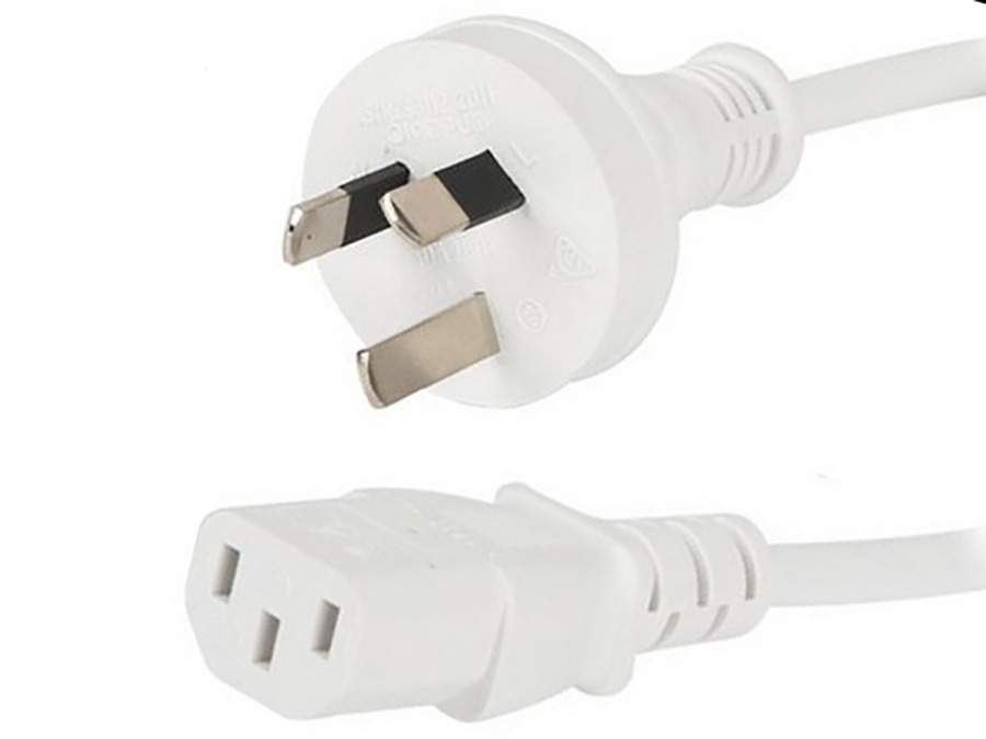 MicroBeam AU-C13-1800-W AU 3 Pin Plug to C13 IEC Socket 1.8m White
