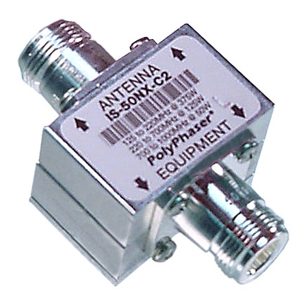 PolyPhaser IS-50NX-C0 Type N F/F RF Surge Protector 1.5–700 MHz DC Block