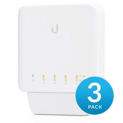 [USW-Flex-3] Ubiquiti USW-Flex-3 UniFi Switch 5-ports POE 46W x 4 Ports Out - 3 Pack