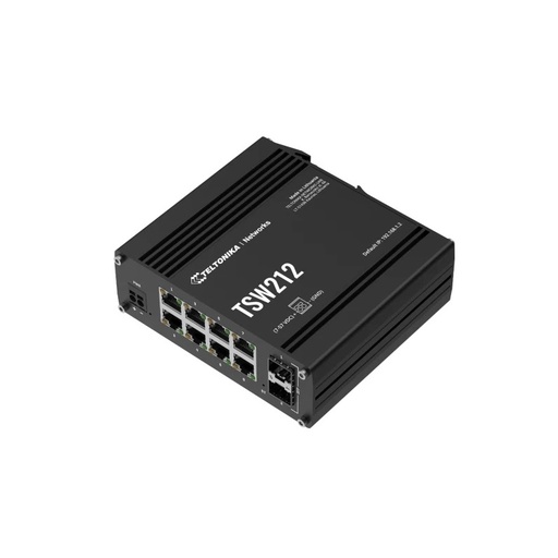 [TSW212] Teltonika TSW212 Teltonika TSW212 DIN Rail Mountable Managed Switch with 8 x 1Gbps ETH-ports and 2 x SFP