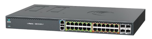 [MXEX3030MxPA10] Cambium Networks MXEX3030MxPA10 cnMatrix EX3030RM-P, Intelligent Ethernet Switch, 24 MG(2.5G) ports with 4PPoE(90W) , and 6 SFP28,  25Gbps ports. Dual/Removeable power supplies (not included) - no pwr cord