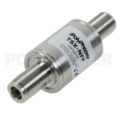 [TSX-NFF] PolyPhaser TSX-NFF Type N F/F Bulkhead Coaxial RF Surge Protector, 698MHz - 2.7GHz, DC Block, 500W, IP67, .005uJ, 40kA, Filter