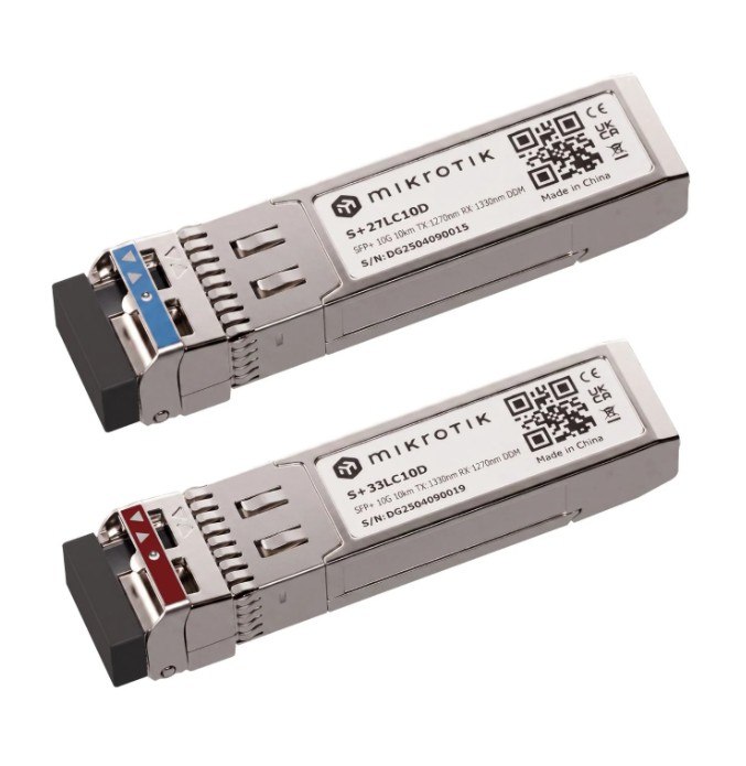 MikroTik S+2733LC10D Pair of 10G BiDi SFP+ Modules 10km 1270nm + 1330nm